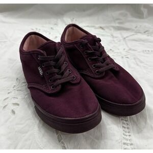 Vans Woman's Burgundy Canvas Lace-up Shoes - Size 6